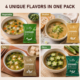 Fusion Select tofu miso soup packet with protein option in seconds.