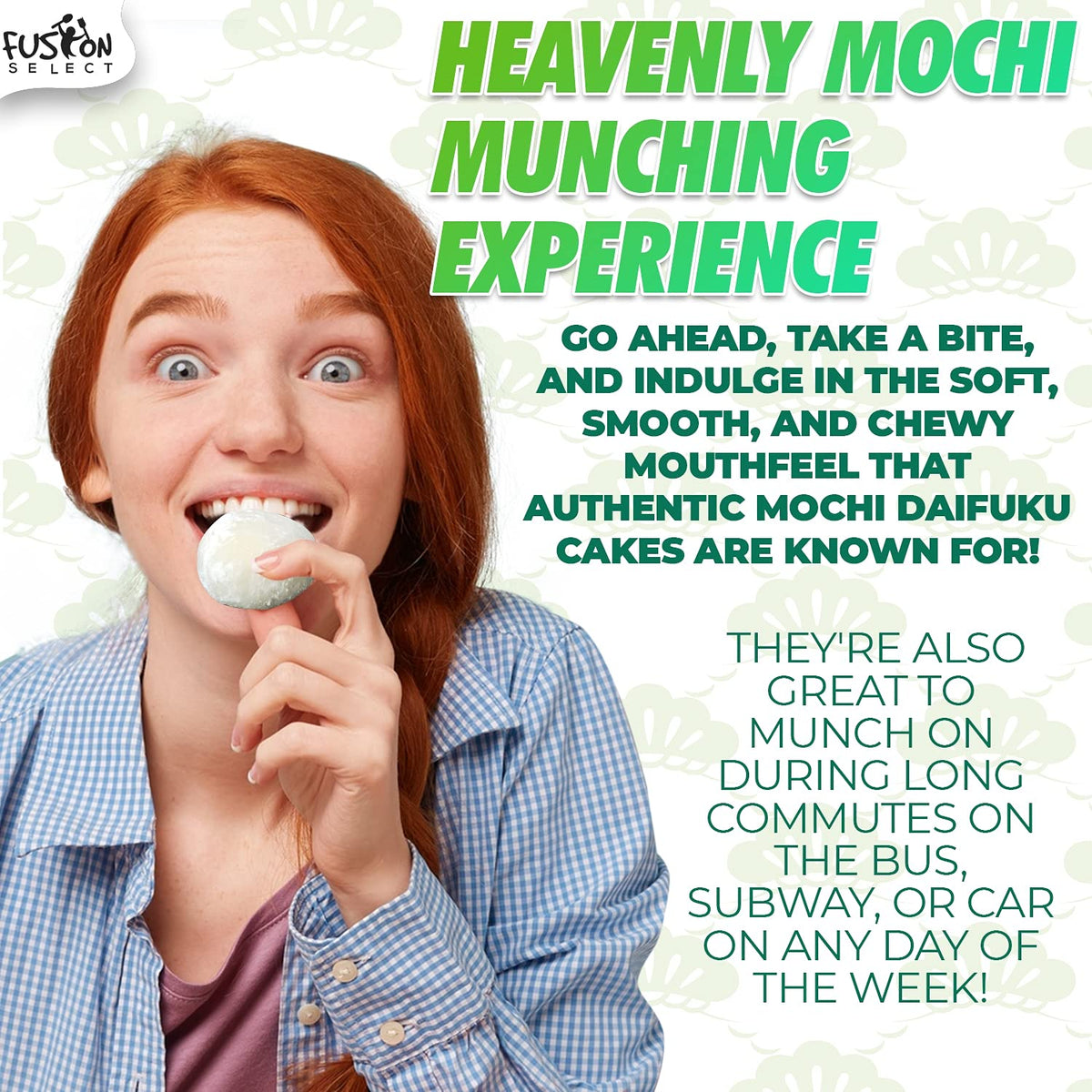 Fusion Select Japanese Mochi peanut-red-bean close-up, rich nutty flavor and satisfying bite