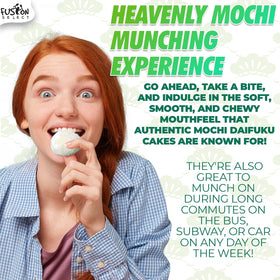 Fusion Select Japanese Mochi peanut-red-bean close-up, rich nutty flavor and satisfying bite