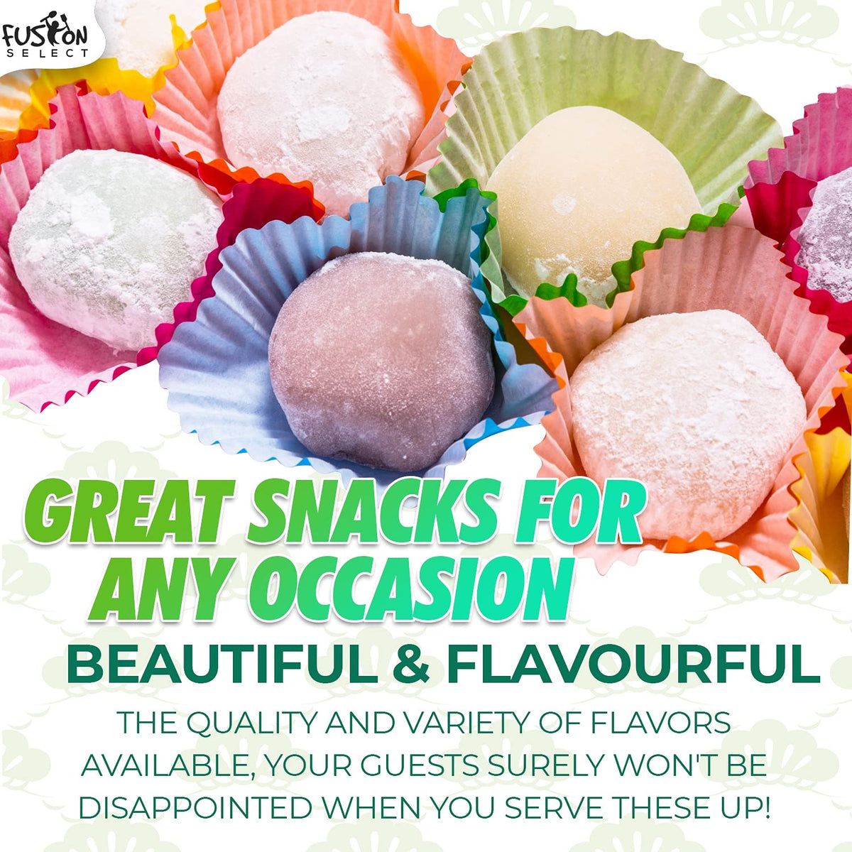 Fusion Select Japanese Mochi sesame close-up, toasty texture and nuttiness