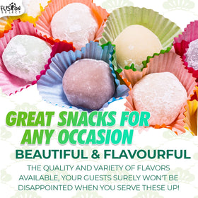 Fusion Select Japanese Mochi sesame close-up, toasty texture and nuttiness