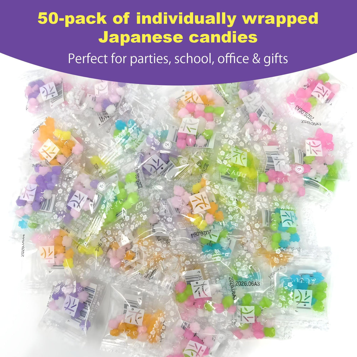 Fusion Select Konpeito star candy in assorted colors emphasizes festive playful appeal