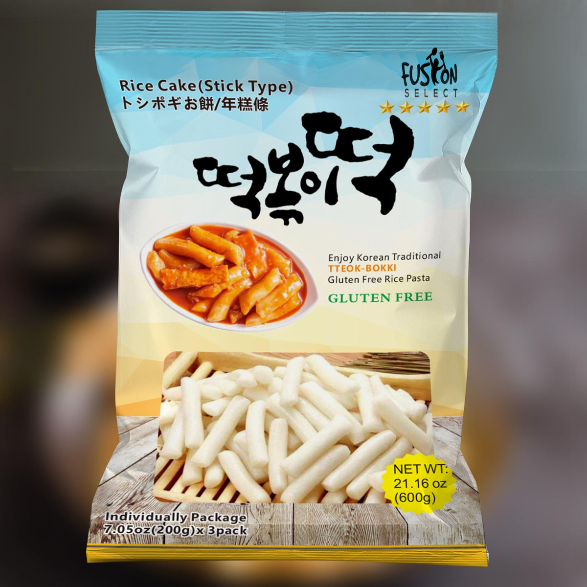 Fusion Select Korean rice cakes stew-topping image highlights flavor pairing options.