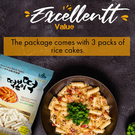 Close up of soft chewy texture in Fusion Select rice cakes.