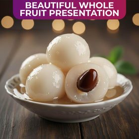 Fusion Select lychee topping for bubble tea, adding color and flavor.