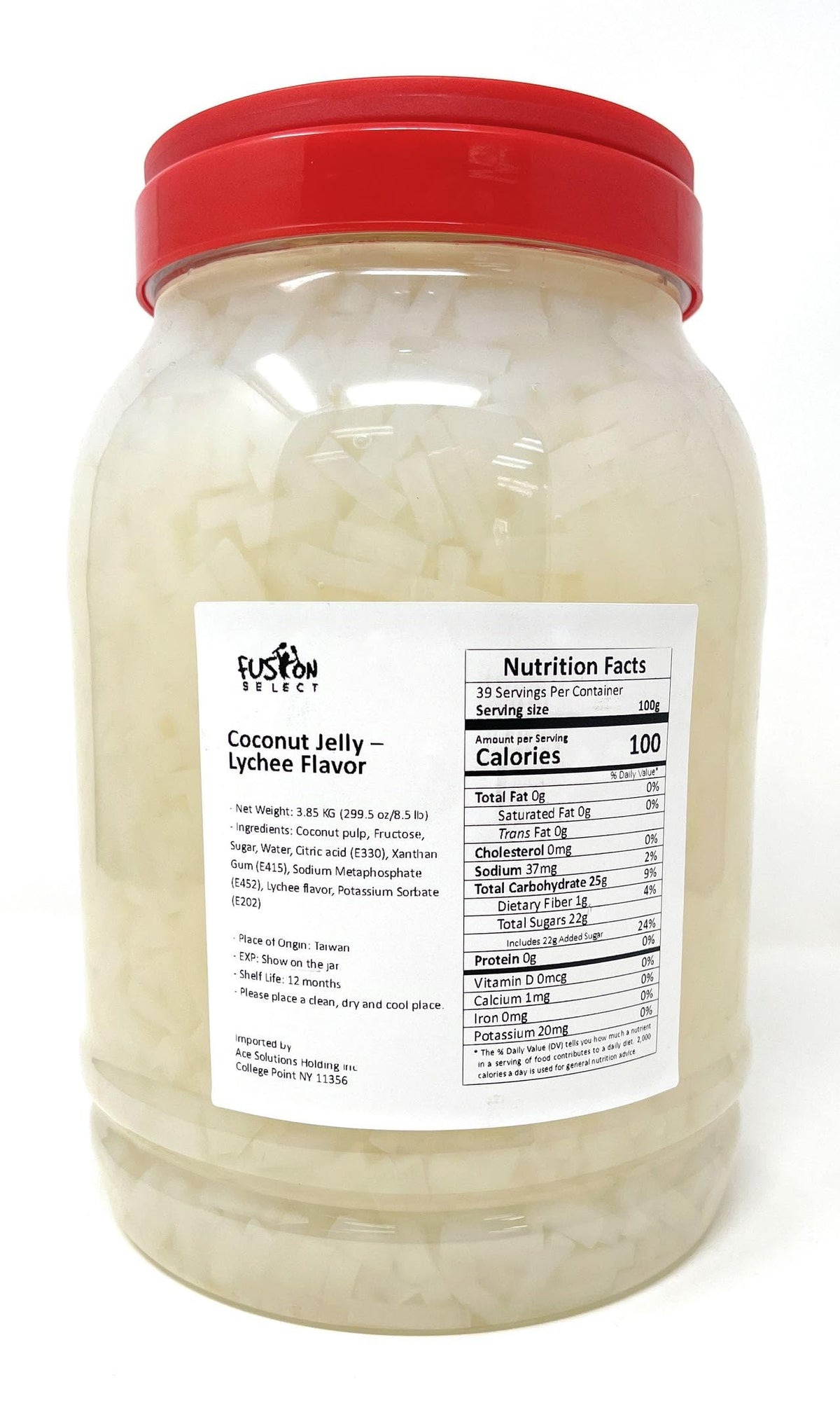 Fusion Select Lychee Coconut Jelly served as a delightful dessert topping.