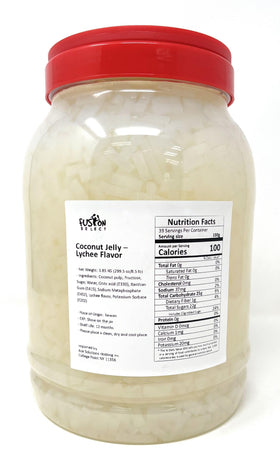 Fusion Select Lychee Coconut Jelly served as a delightful dessert topping.