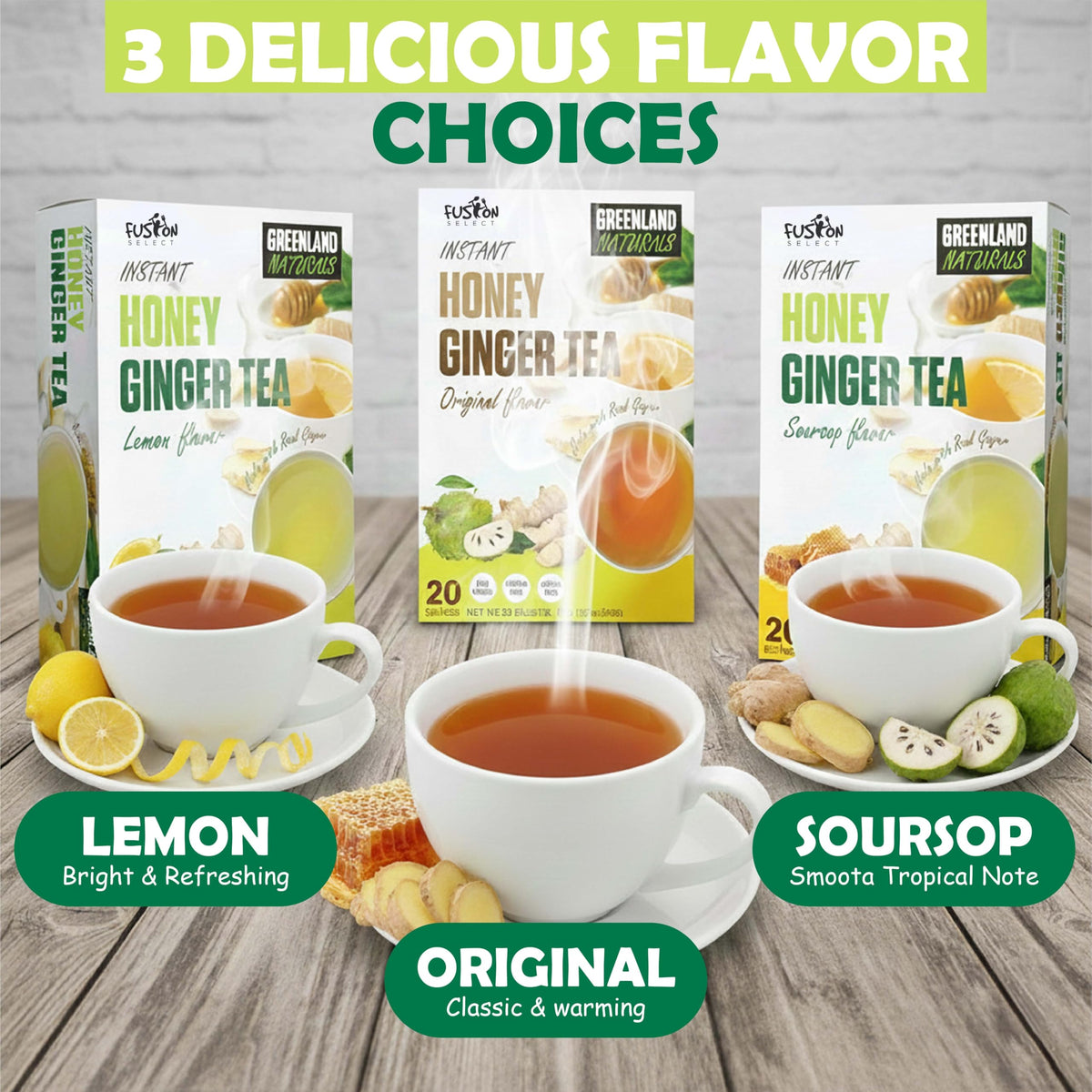 Fusion Select box with sachets is easy to store and share.