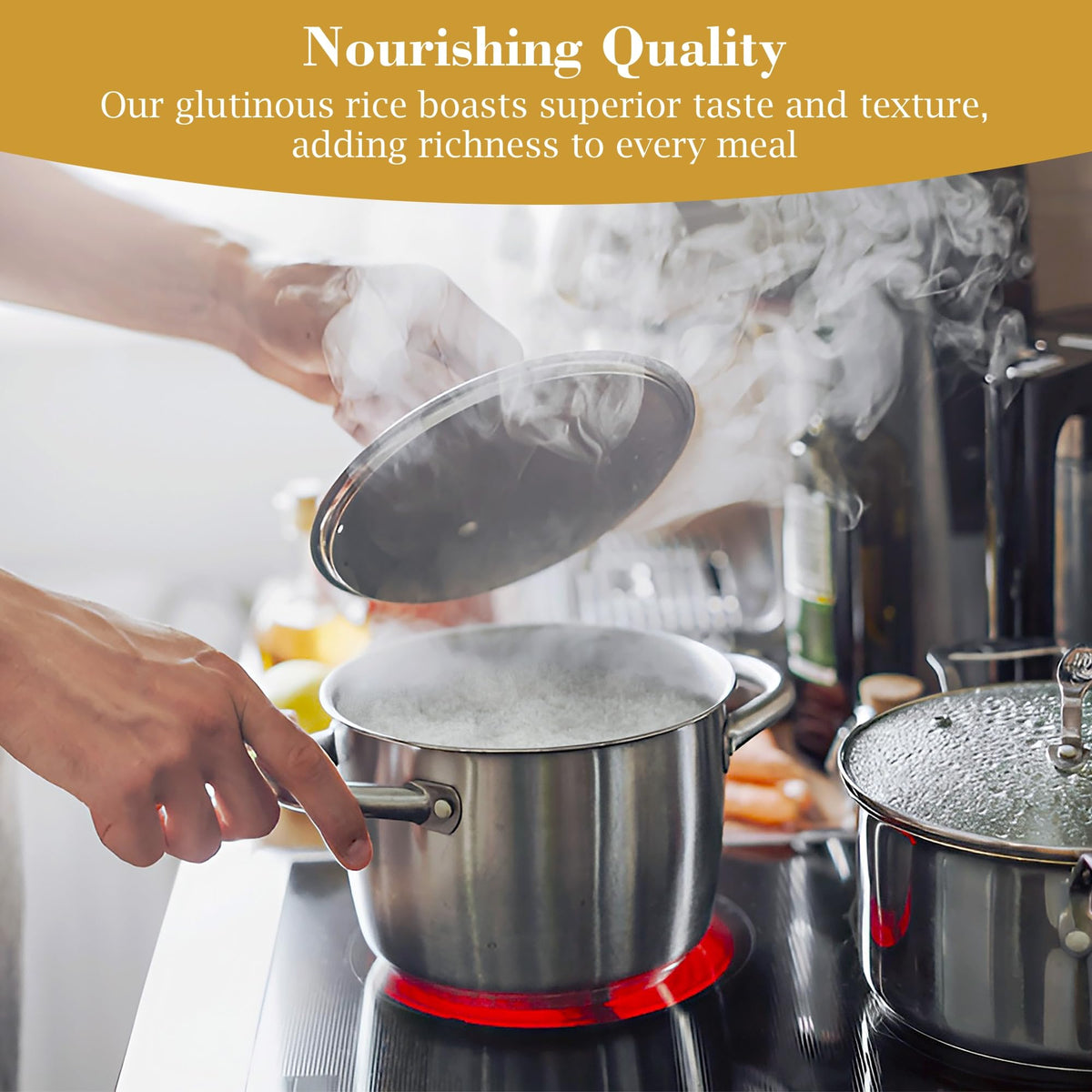 Gluten-free GMO-free label emphasizes clean ingredients and dietary options for cooks.