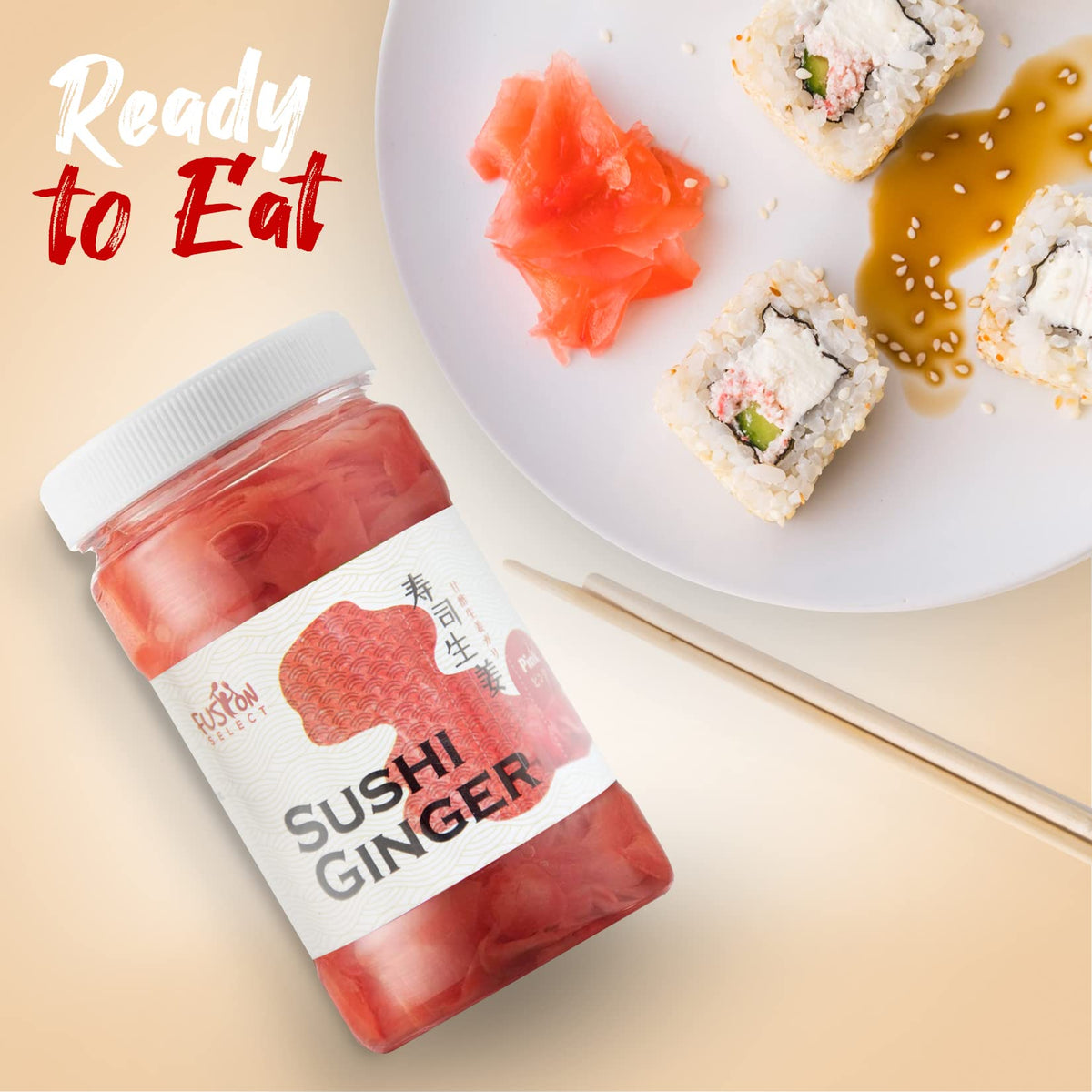 Fusion Select sliced ginger closeup highlights natural color and texture.