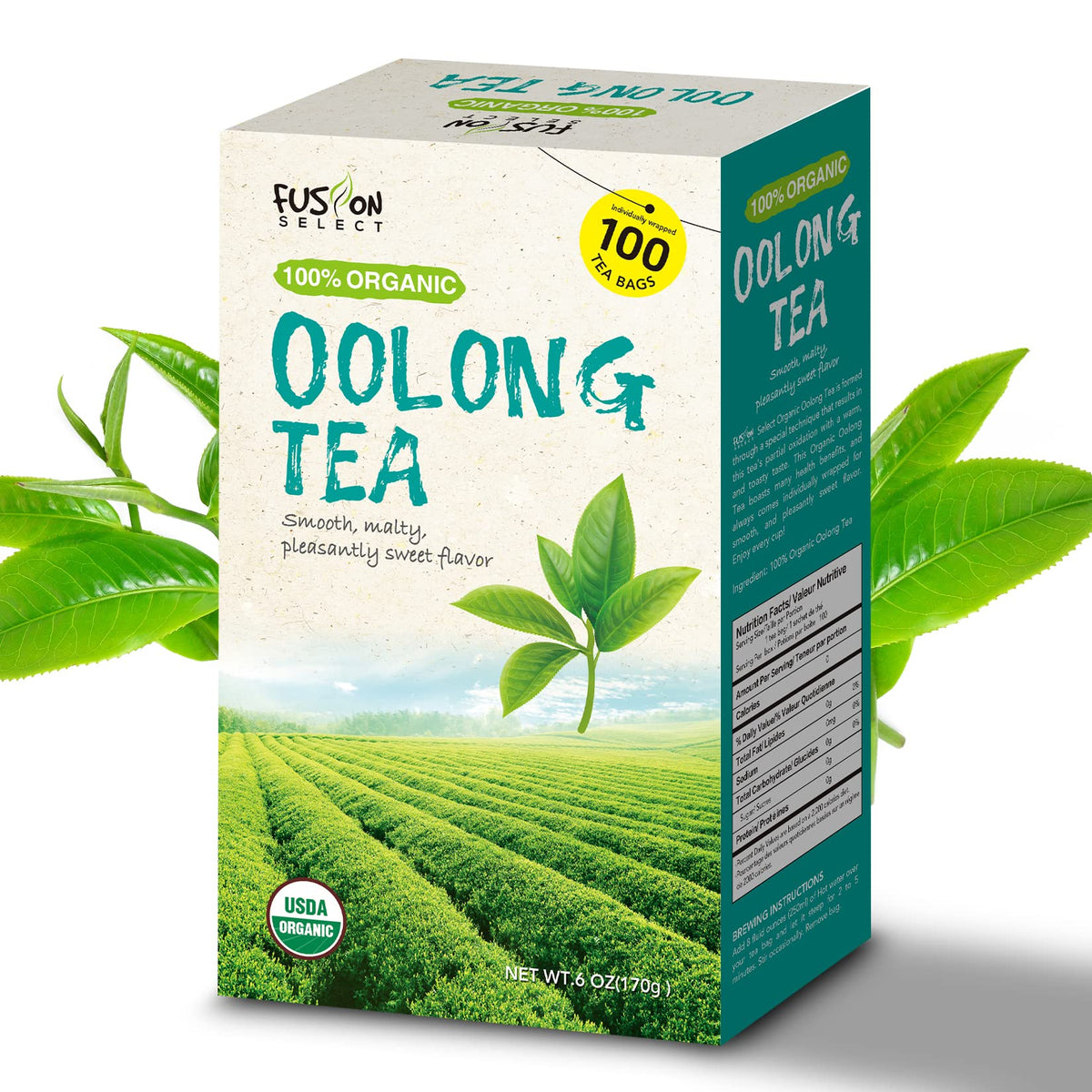 Steeped Fusion Select oolong tea with rising steam.