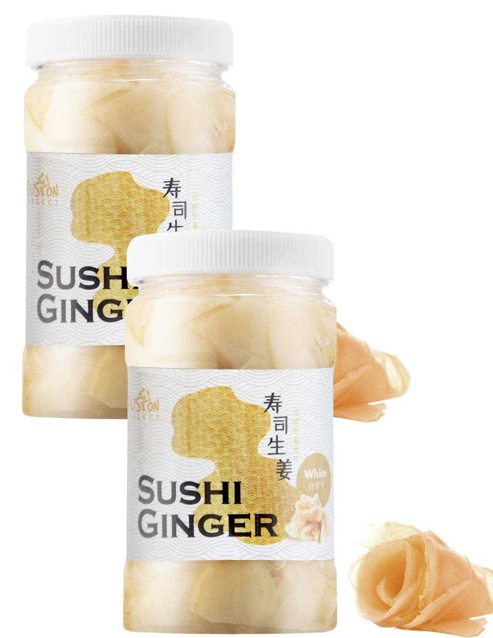 Fusion Select Sushi Ginger slices on a plate for sashimi pairing.