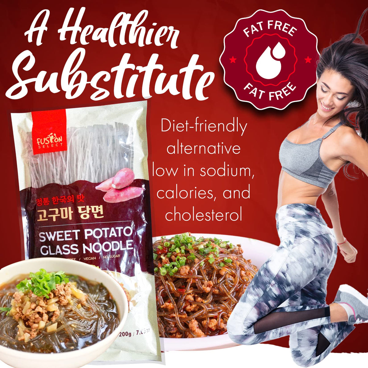 Noodles soaked in hot water from Fusion Select, soft texture ideal for quick stir-fries