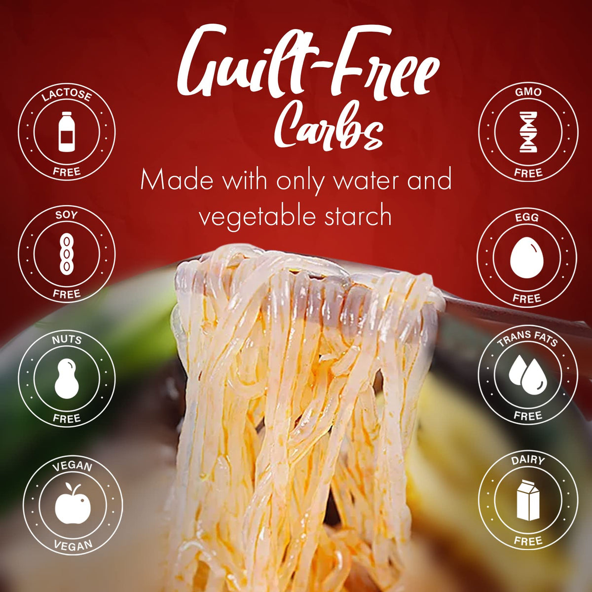 Stir-fry plate featuring Fusion Select noodles coated with savory sauce