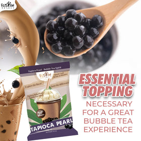 Close-up of bouncy Fusion Select tapioca pearls with brown sugar aroma.