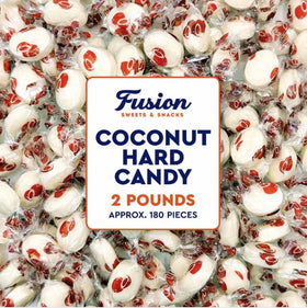 Fusion Sweets And Snacks coconut hard candy bulk bag shows freshness for long shelf life