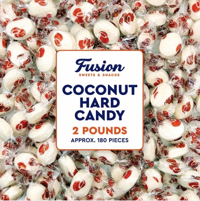 Fusion Sweets And Snacks coconut hard candy bulk bag shows freshness for long shelf life