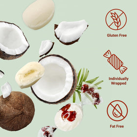 Fusion Sweets And Snacks creamy-filled coconut candy center visible signaling indulgent texture