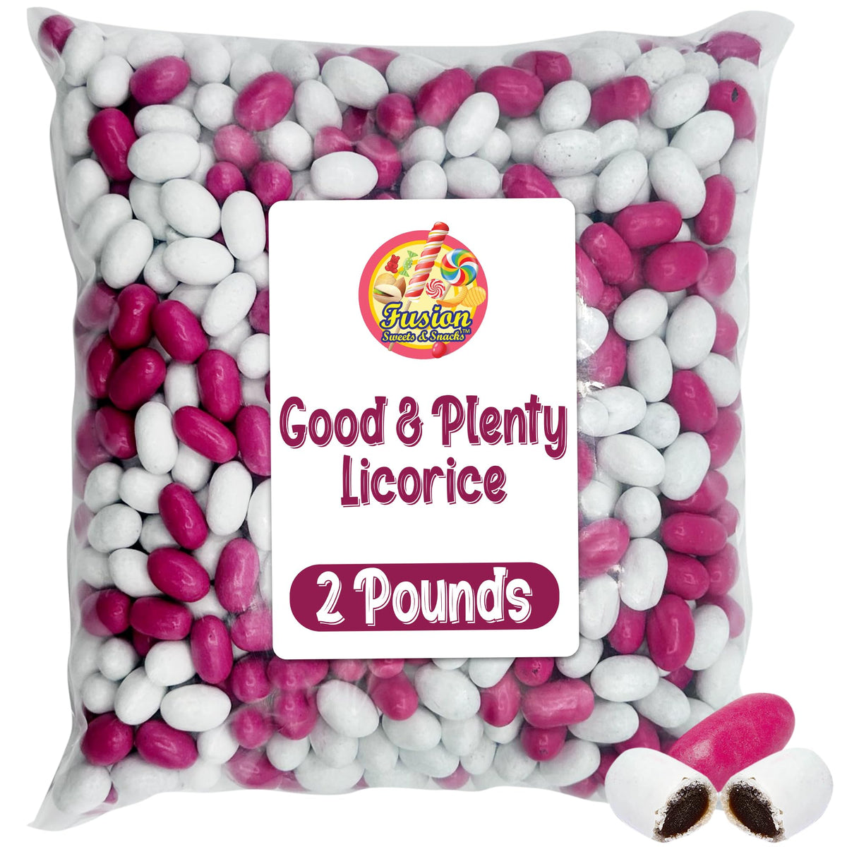 Good and Plenty bulk bag with heat-sealed packaging preserves freshness