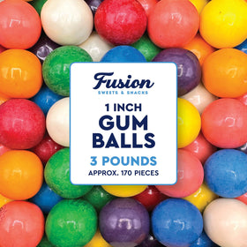 Fusion Sweets And Snacks gumballs 1-inch bag front view, perfect for gumball machines.