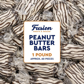 Fusion Sweets And Snacks peanut butter bars bulk bag showing crunchy, shareable candy