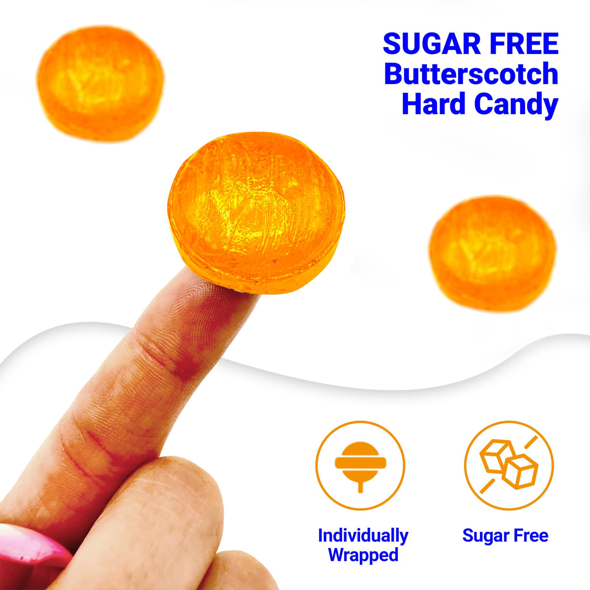 Candy lineup of Fusion Sweets Arcor sugar-free butterscotch for display