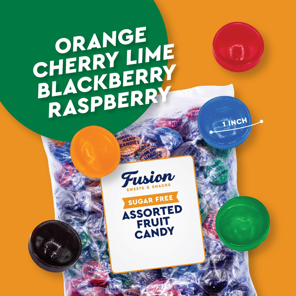 Fusion Sweets Arcor sugar-free blackberry candy rich berry flavor