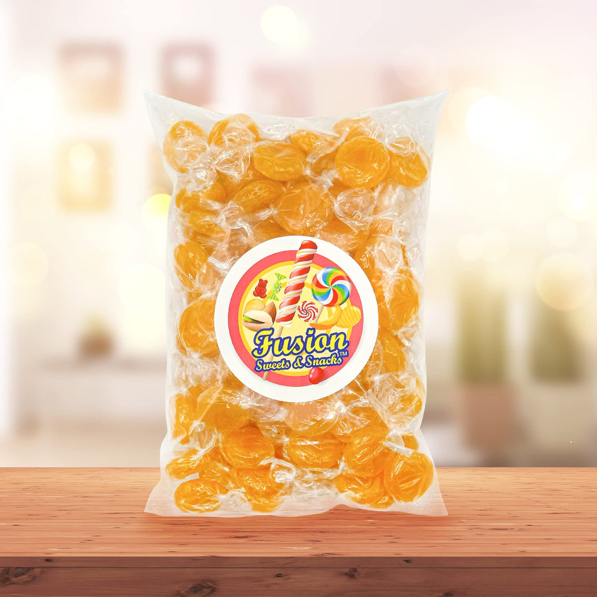 Fusion Sweets Butterscotch hard candy for coffee breaks and dessert pairings