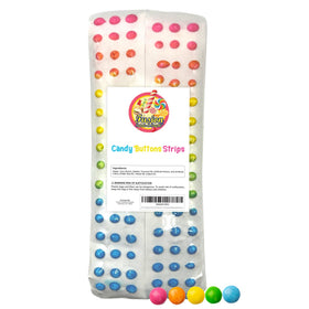 Fusion Sweets Candy Buttons Strips: rainbow dots on paper sheets for festive snacking