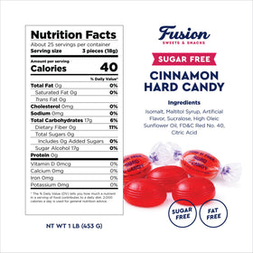 Fusion Sweets cinnamon candy, individually wrapped, keto-friendly on-the-go snack