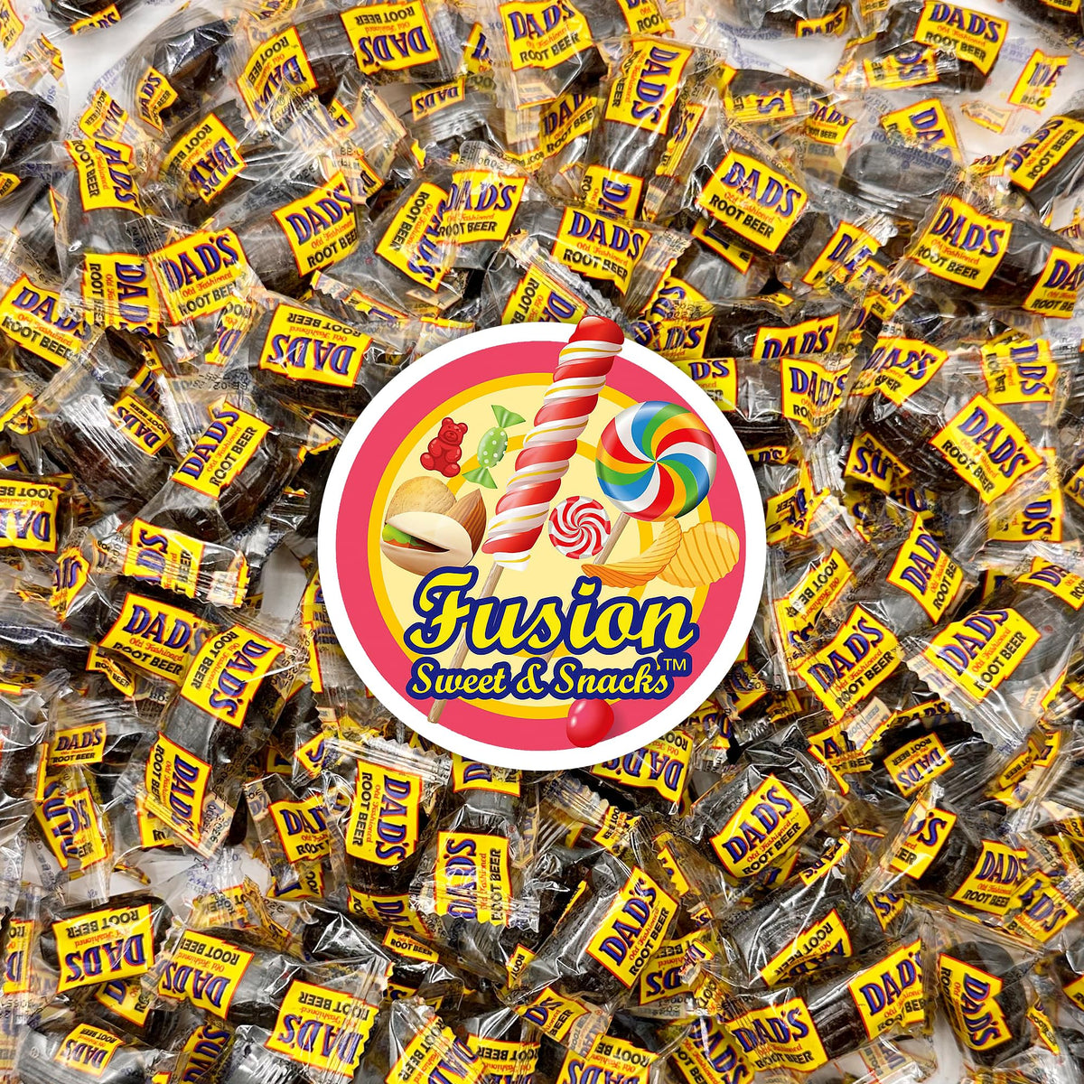 Fusion Sweets Dad's Root Beer Barrels convenient 2-pound bulk packaging.