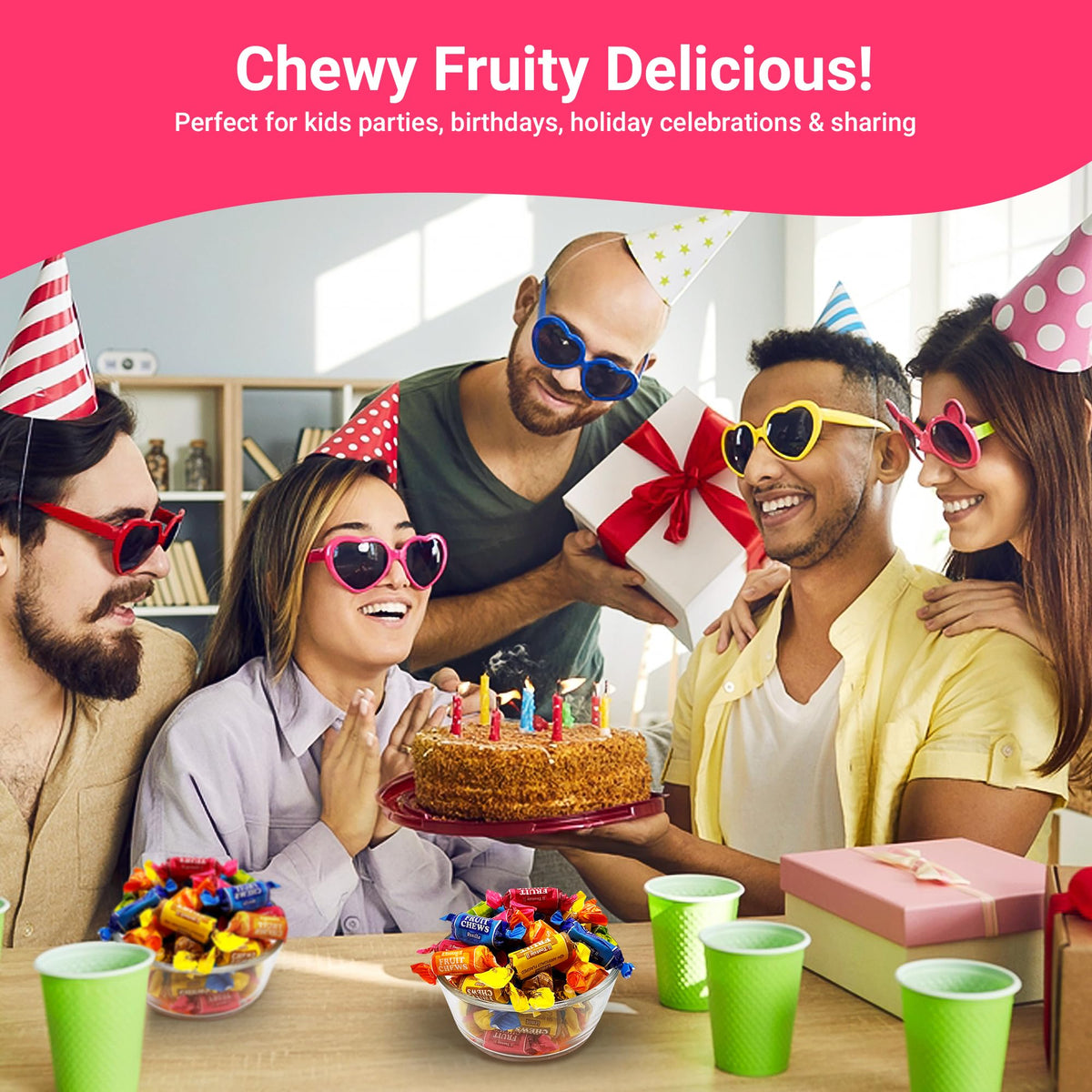 Fusion Sweets Fruit Chews individually wrapped for on-the-go snacking