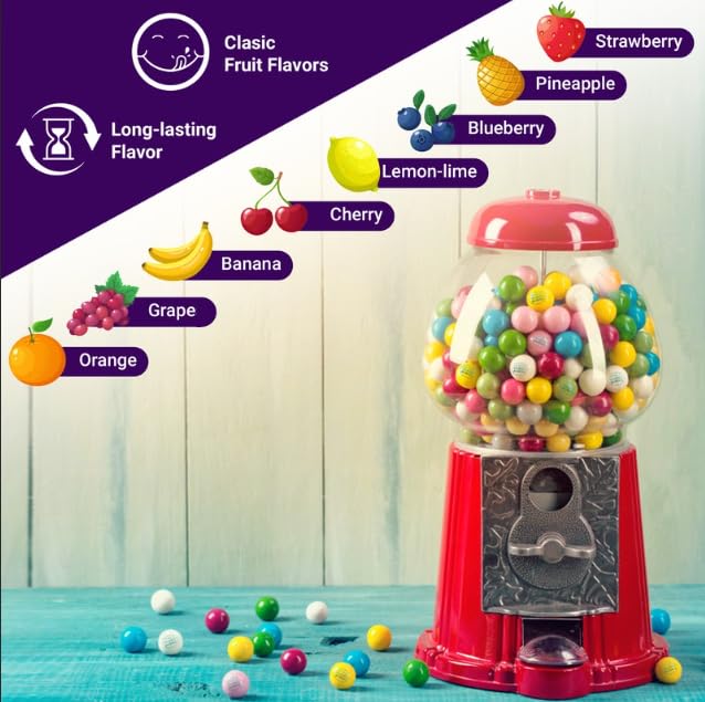 Assorted fruit flavor gumballs ready for party bowls and events