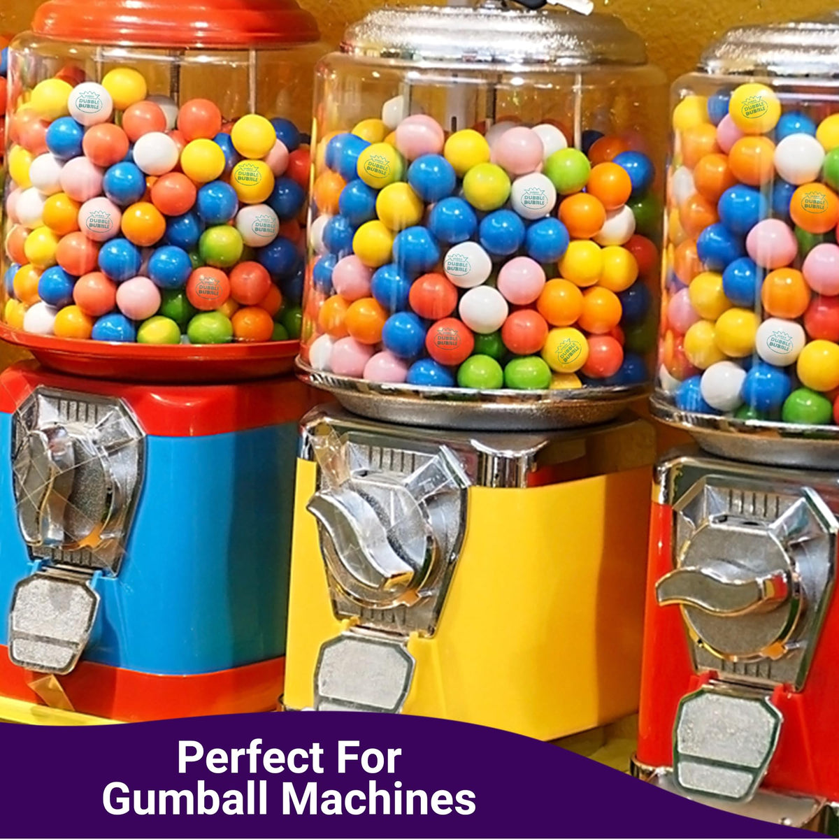 Bulk gumballs for vending machines with long-lasting chew