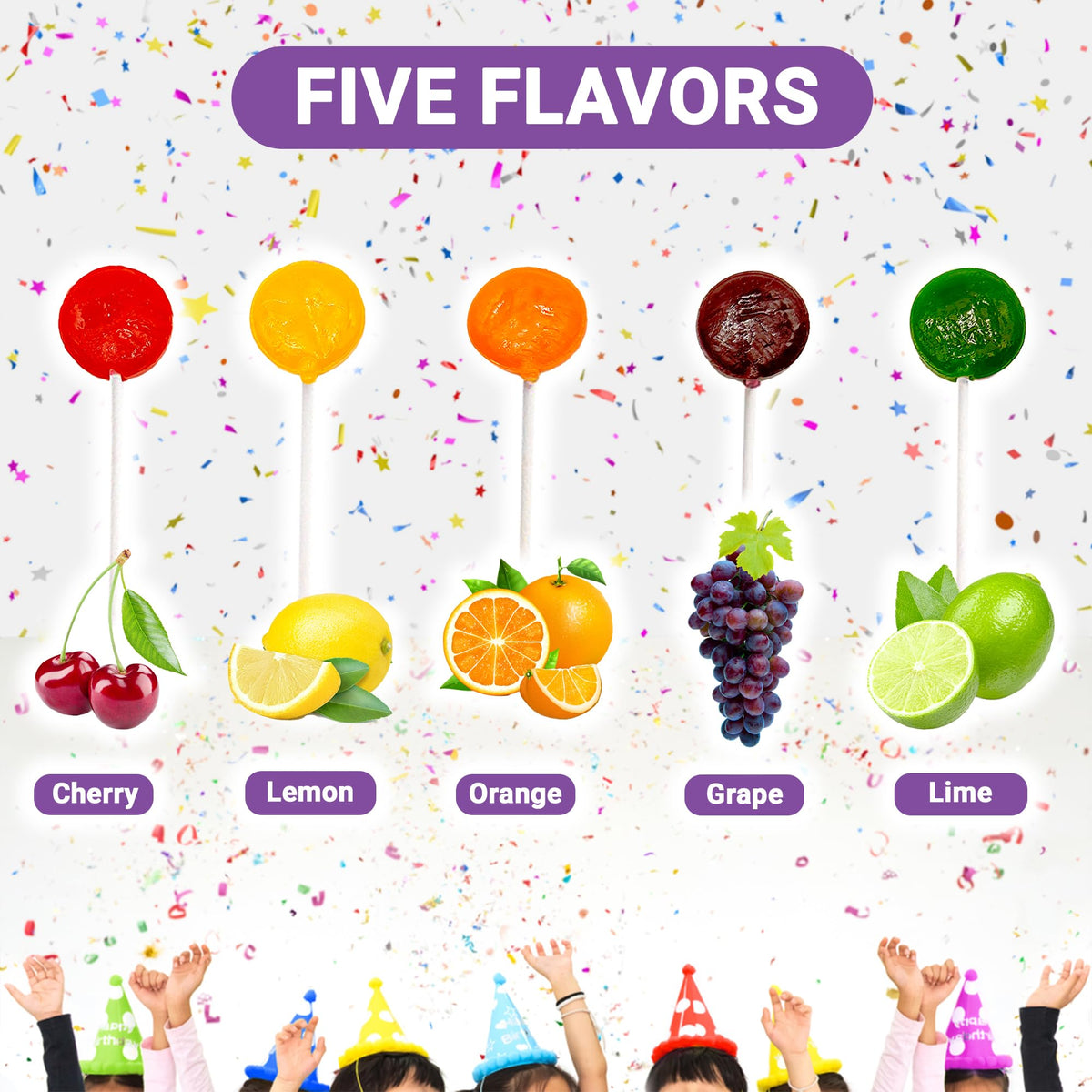 Fusion Sweets Lollipops Bulk Pack ideal for parties, candy buffets, and celebrations.