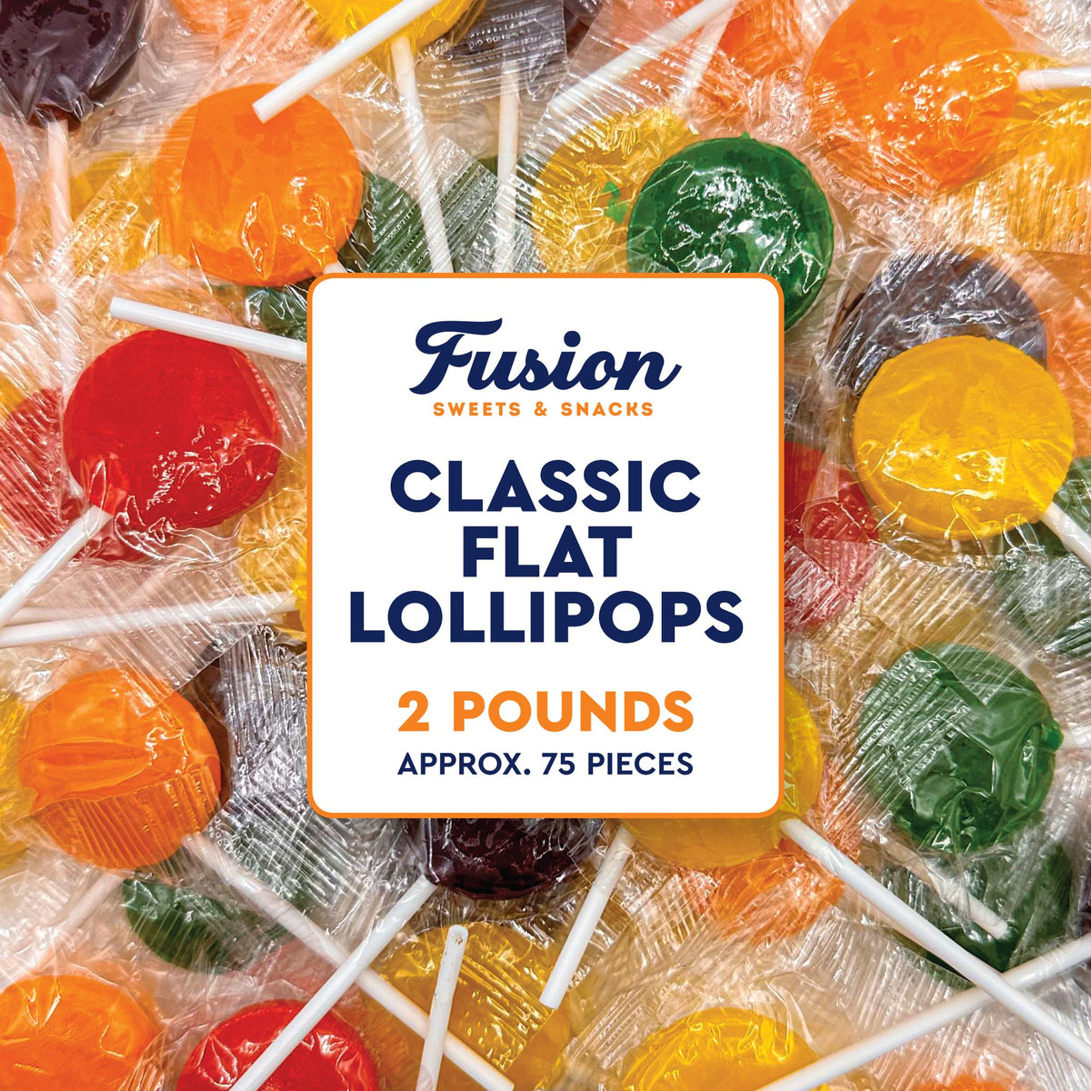 Fusion Sweets Lollipops Individually Wrapped for freshness and easy sharing.
