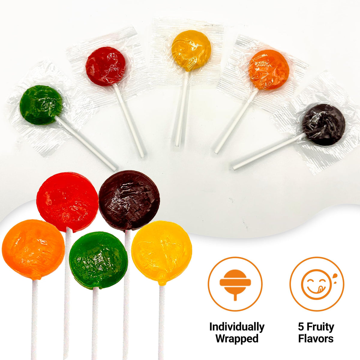 Fusion Sweets Lollipops Lemon flavor delivers refreshing citrus notes.