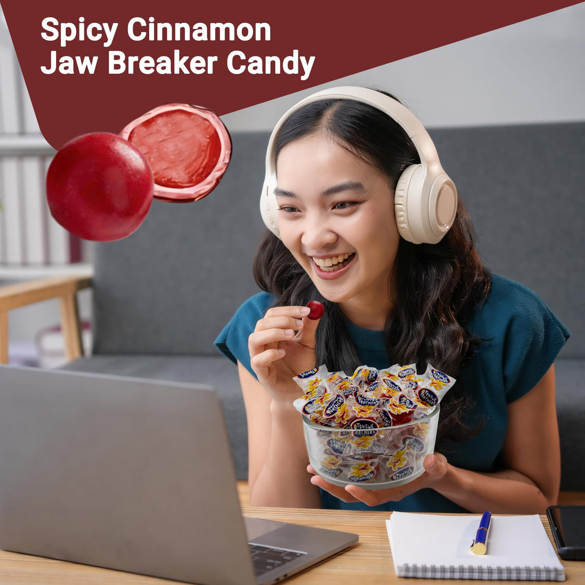 Fusion Sweets And Snacks party favors with fiery cinnamon jawbreakers.