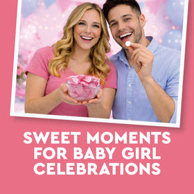 Fusion Sweets pink buttermints in a candy bowl, inviting guests to enjoy a delicate treat.