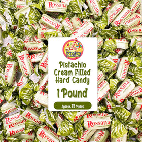 Fusion Sweets And Snacks Rossana Pistachio Candy 1lb bag—perfect for gifting and sharing.
