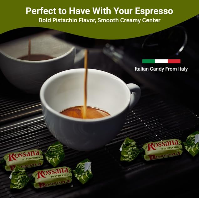 Italian-tradition Rossana Pistachio Candy evokes premium craftsmanship.