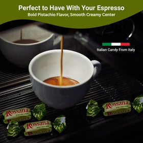 Italian-tradition Rossana Pistachio Candy evokes premium craftsmanship.