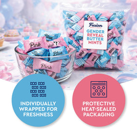 Close-up of smooth, creamy Fusion Sweets buttermints texture