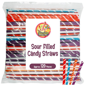 Fusion Sweets Sour Filled Candy Straws bulk bag ready for sharing at parties.