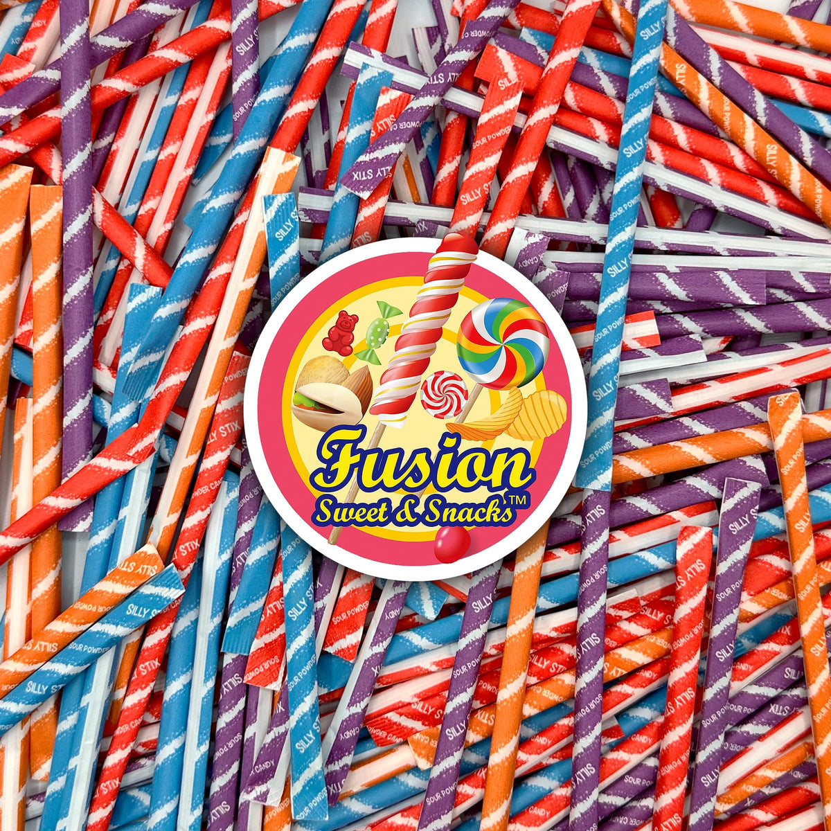 Fusion Sweets Sour Filled Candy Straws resealable bag preserves freshness.