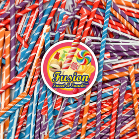 Fusion Sweets Sour Filled Candy Straws resealable bag preserves freshness.