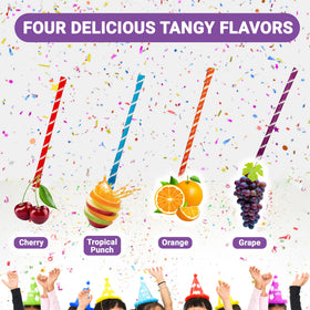 Fusion Sweets Sour Filled Candy Straws tropical punch sticks for tangy snacking.