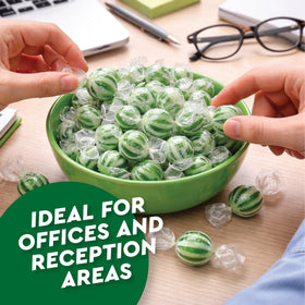 Fusion Sweets spearmint balls at wedding receptions offer refreshing, bite-sized favors.