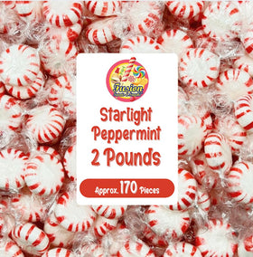 Fusion Sweets Starlight Peppermint hard candy 1lb bulk, bright wrapped mints for sharing