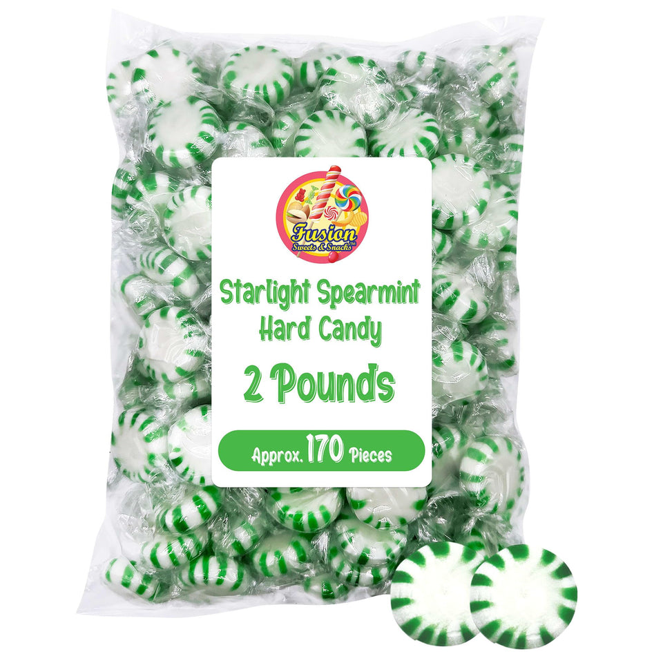 Fusion Sweets Starlight Spearmint bulk pack in a 2 lb bag, ideal for gatherings.